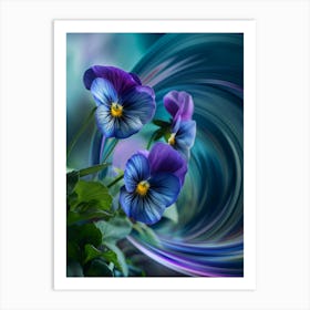 Indigo Swirl Art Print