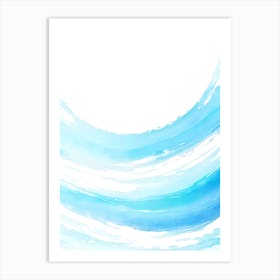 Blue Ocean Wave Watercolor Vertical Composition 28 Art Print