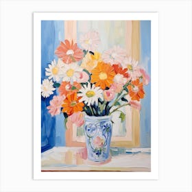 A Vase With Daisy, Flower Bouquet 1 Art Print