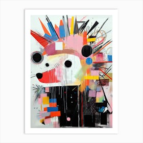 Urban Wildlife: Hedgehog in Basquiat Style Art Print