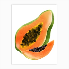 Watercolor Of A Papaya Affiche