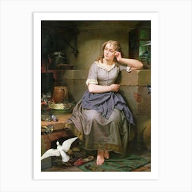 Girl In A Kitchen Art Print