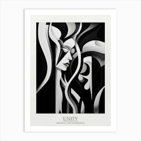 Unity Abstract Black And White 3 Poster Art Print