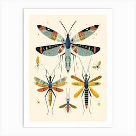 Colourful Insect Illustration Cricket 6 Art Print