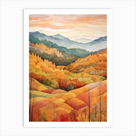 Autumn National Park Painting Smoky Mountains National Park Tennessee Usa 3 Art Print