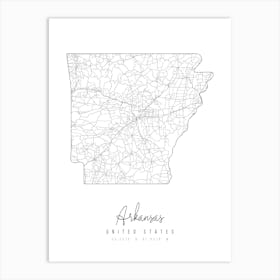 Arkansas Minimal Street Map Art Print