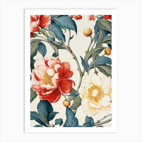 Peony Flower Wallpaper 4 Art Print