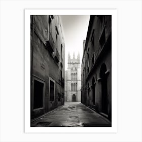 Lleida, Spain, Black And White Analogue Photography 3 Art Print