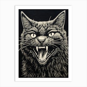 Screaming Cat 6 Art Print