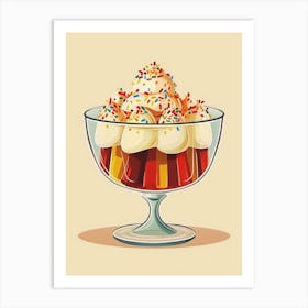 Trifle With Rainbow Sprinkles Beige Illustration 1 Affiche