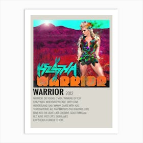 Kesha Warrior Album Poster 1 Art Print