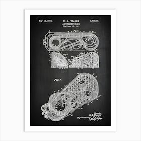 Roller Coaster Patent Print Roller Coaster Amusement Park Ride Amusement Park Ride Poster Decor Blueprint Print Patentprint Er1021 Art Print