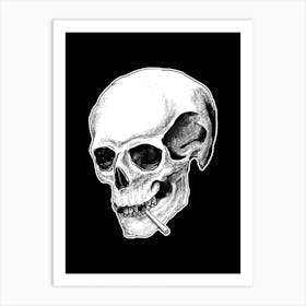 Cigarette Smoking Skull Art Print