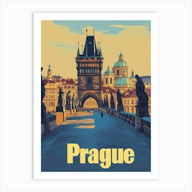 Aihrgdesign A Vintage Travel Poster Of Prague Art Print