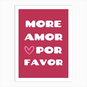 More Amor Por Favor Red Abstract Art Print