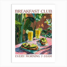 Breakfast Club Avocado Toast And Smoothie 4 Art Print