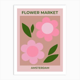 Flower Market Amsterdam Blush Pink Art Print