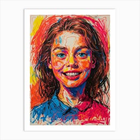 Girl'S Face Art Print