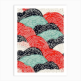 Seamless Pattern With Waves, Matisse style Art Print