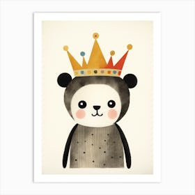 Little Panda 5 Wearing A Crown Art Print