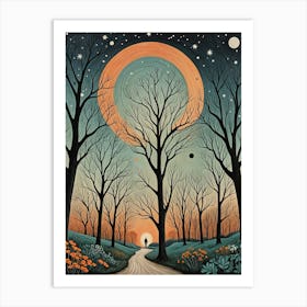 Orange Woods no1 Art Print