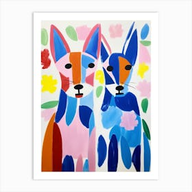 Colourful Kids Animal Art Fox 1 Art Print