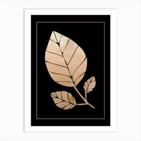 Gold Leaf on Black 6 Art Print