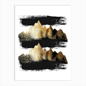 Gold And Black Mountains 17 Art Print