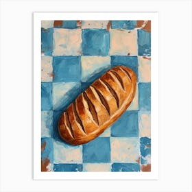 Baguette Blue Checkerboard 2 Art Print