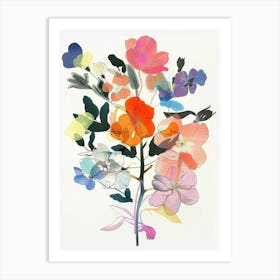 Portulaca 2 Collage Flower Bouquet Art Print