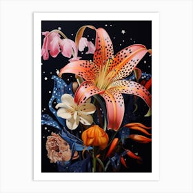 Surreal Florals Lily 4 Flower Painting Art Print