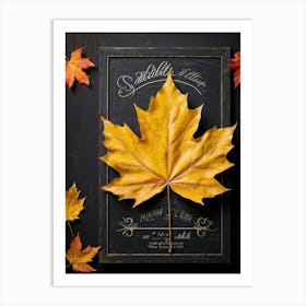 A Maple Leaf Intricately Crafted In Vibrant Yellow And Orange Hues To Showcase Autumns Majesty Re (3) Art Print