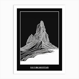 Fan Y Big Mountain Line Drawing 2 Poster Art Print