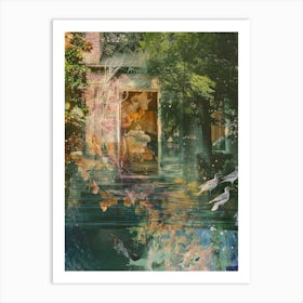 Fairy House Collage Pond Monet Scrapbook 6 Art Print