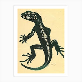 Oustalets Lizard Block Print 1 Art Print