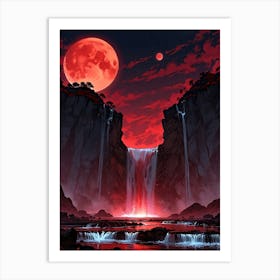 Red Waterfall Art Print