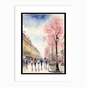 Champs-Elysées Avenue. Paris. The atmosphere and manifestations of spring. 36 Art Print