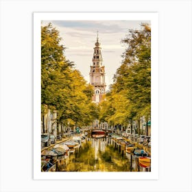 The Zuiderkerk Along Groenburgwal Art Print