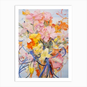 Abstract Flower Painting Freesia 2 Art Print