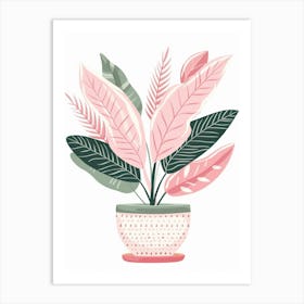 Pink Plant In A Pot Art Print