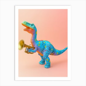 Toy Dinosaur Playing The Trumpet Art Print