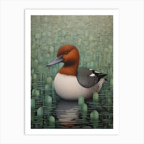 Ohara Koson Inspired Bird Painting Canvasback 2 Art Print