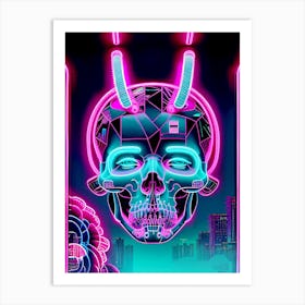 Neon Skull 5 Art Print