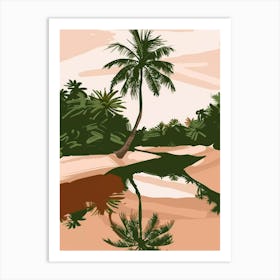 Palm Tree In The Water Art Print