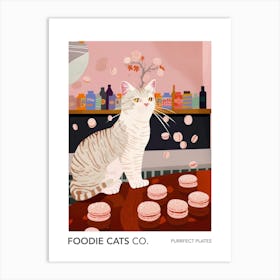 Foodie Cats Co Cat And Macarons 2 Art Print