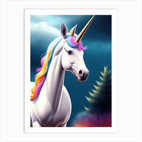 3d Unicorn Illustration Art Print