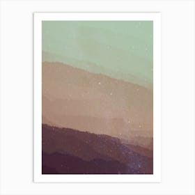 Minimal art abstract calm mist watercolor painting Art Print