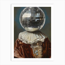 Antique Disco Ball, A Man with Disco head Art Print