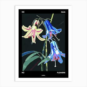 No Rain No Flowers Poster Bluebell 2 Art Print