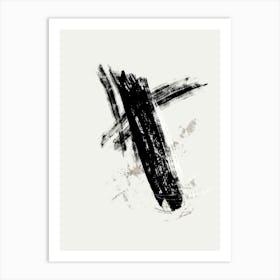 Black Brush Strokes Art Print